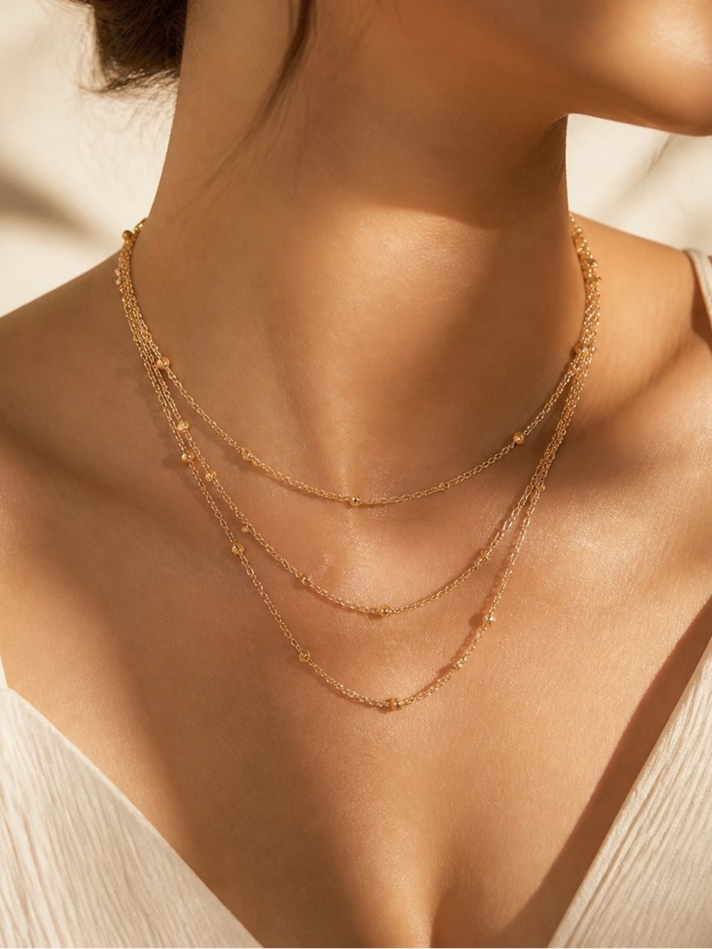 “Short & Sweet” Boho Bead Layered Choker Necklace - Picture 6 of 6